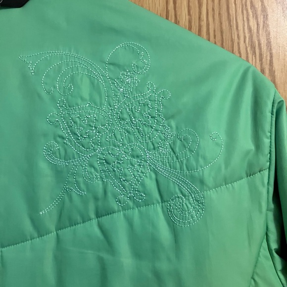 Columbia Women's Size L Light Green Puffer Jacket with Brown Lining FREE SHIP - Picture 7 of 7